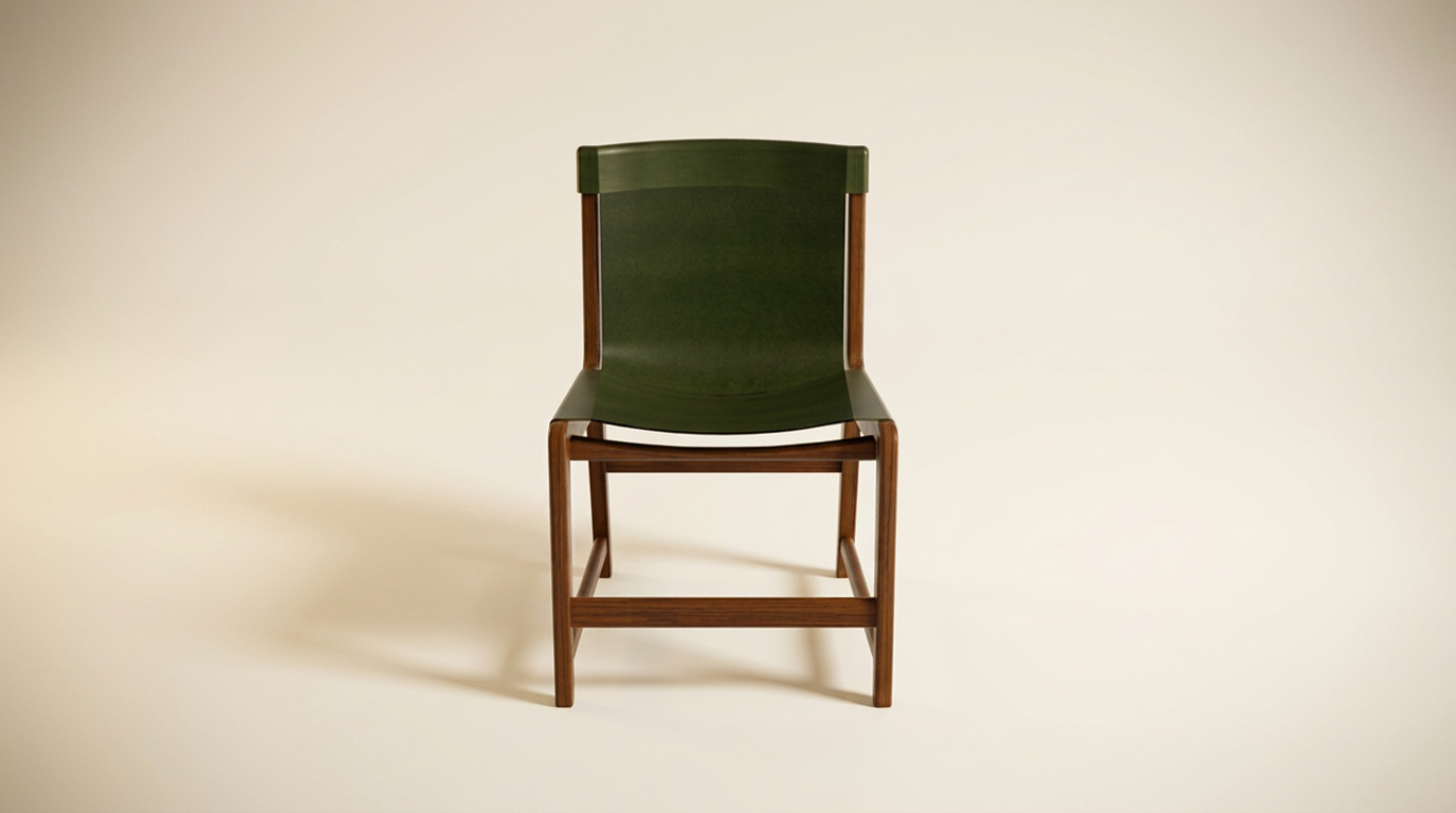 Solid wood dining chair OEM Vietnam — armless chair with upholstered saddle seat