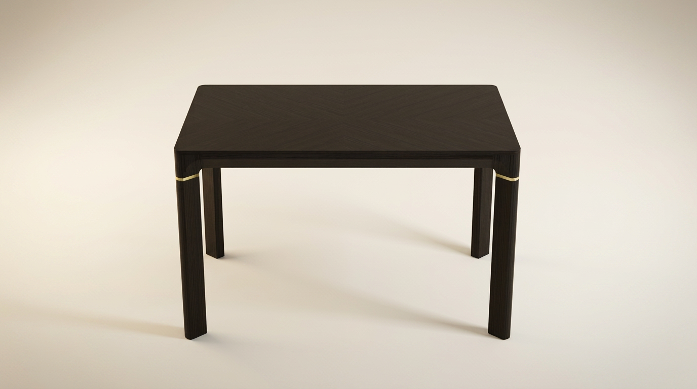 Wood dining table ODM furniture factory Vietnam — parsons dining table, dark wood finish
